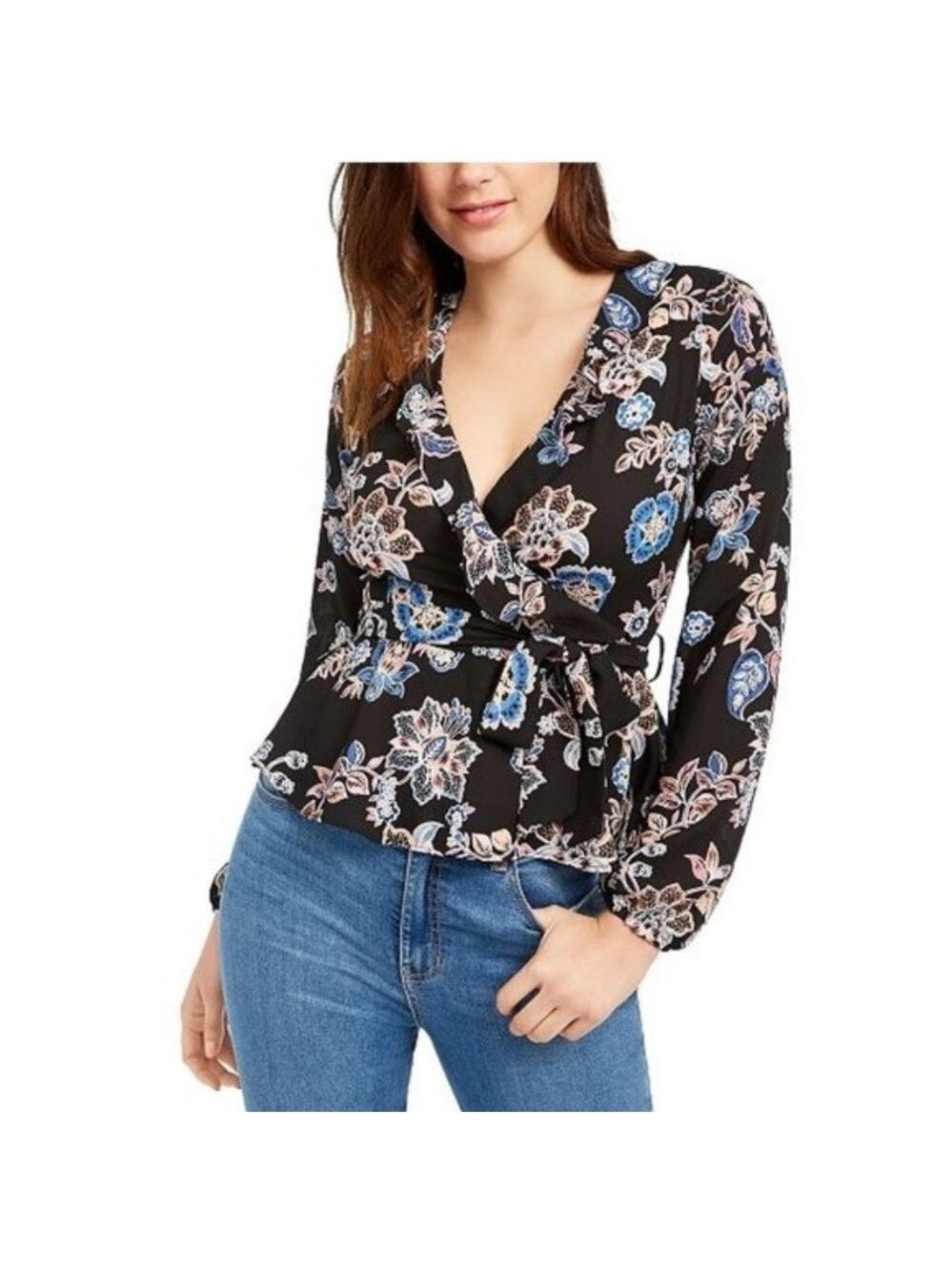 Q & A Floral Surplice Top